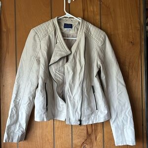 Cream leather jacket